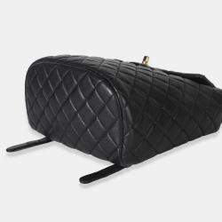 Pre Owned Chanel Urban Spirit Quilted Small Black Lambskin Leather Backpack