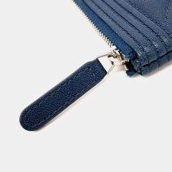 Pre Owned Chanel Navy Blue Leather Caviar Boy Clutch New Medium