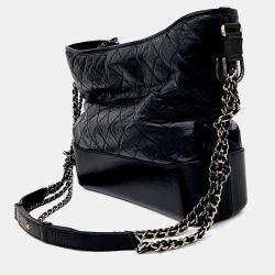 Pre Owned حقيبة شانيل هوبو جلد غابرييل سوداء كبيرة