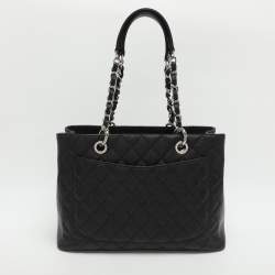 مملوكة مسبقًا حقيبة شانيل جلد كافيار مبطن أزرق GST توت