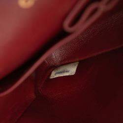 Pre Owned حقيبة فلاب شانيل جلد الخراف كلاسيك مزدوجة سوداء متوسطة الحجم