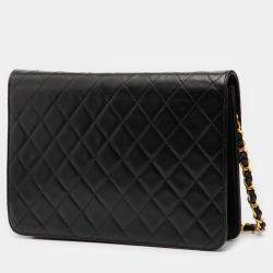 مملوكة مسبقًا Chanel Black Medium CC Quilted Lambskin Single Flap