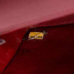 Pre Owned حقيبة رفرف منفردة كلاسيكية شانيل كافيار أحمر صغيرة مستطيلة