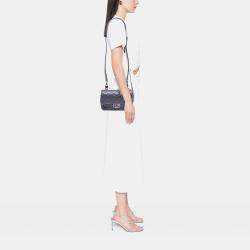 مملوكة مسبقًا Chanel Purple Small Iridescent Goatskin Rainbow Hardware Double Carry Waist Chain Flap