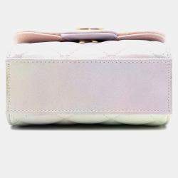 Pre Owned حقيبة شانيل كلاتش بيد علوية جلد حمل منظدي زهري متدرج مع سلسلة