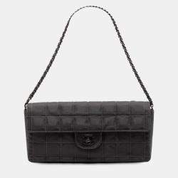 Pre Owned شانيل أسود نايلون نيو ترافيل لاين إيست ويست فلاب