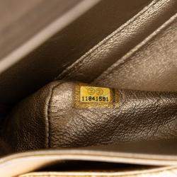 مملوكة مسبقًا حقيبة بخطاف مزدوج شانيل كلاسيك معدني لاميه مجوهرات سلسلة ذهبية صغيرة