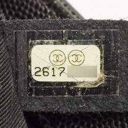 Pre Owned Chanel Boy Medium Black Quilted Caviar Leather Flap Bag