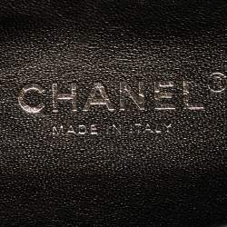 Pre Owned Chanel Double Chain Black Quilted Leather Flap Shoulder Bag