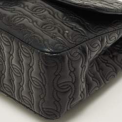 Pre Owned حقيبة شانيل قلاب جلد مبطن حرفي سي سي جامبو سوداء