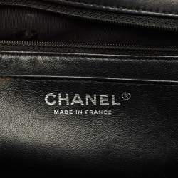 Pre Owned حقيبة شانيل قلاب جلد مبطن حرفي سي سي جامبو سوداء