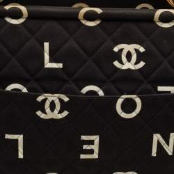 Pre Owned حقيبة شانيل كوكاو قديمة قماش كبير أسود شعار كوكو