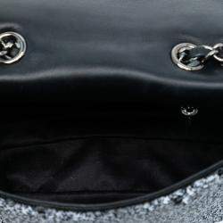 مملوكة مسبقًا Chanel Black White CC Printed Sequin Single Flap