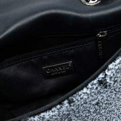 مملوكة مسبقًا Chanel Black White CC Printed Sequin Single Flap