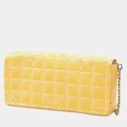 مملوكة مسبقًا حقيبة شانيل نيلون أصفر نيو ترافل لاين شرق غرب مع رفرف