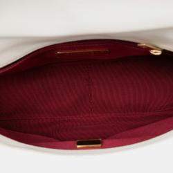 Pre Owned Chanel White Medium Lambskin 19 Flap