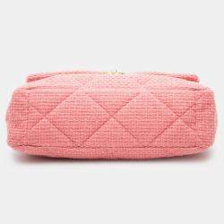 Pre Owned Chanel Pink Maxi Tweed 19 Flap