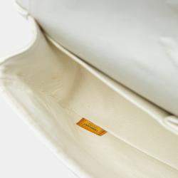 مملوكة مسبقًا Chanel White Medium Classic Caviar Double Flap