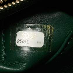 Pre Owned Chanel Coco Small Green Chevron Caviar Leather and Lizard Top Handle Bag