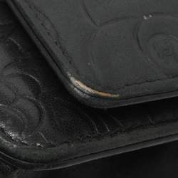 مملوكة مسبقًا Chanel WOC Black Camellia Embossed Leather Clutch Bag