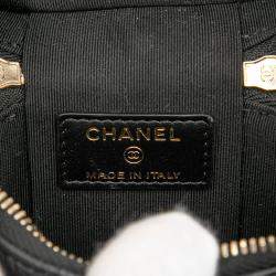 Pre Owned Chanel Black Mini Caviar Handle with Care Vanity Case