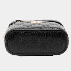 Pre Owned Chanel Black Mini Caviar Handle with Care Vanity Case