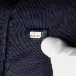 Pre Owned Chanel Blue Large Quilted Caviar Boy O Case Clutch