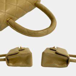 Pre Owned حقيبة شانيل يد علوية كيلي مجموعة والد وطفل جلد حملان بني