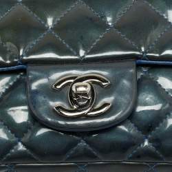 Pre Owned حقيبة شانيل ميني كلاسيك جلد كافيار أحمر مبطن مربعة بقلاب