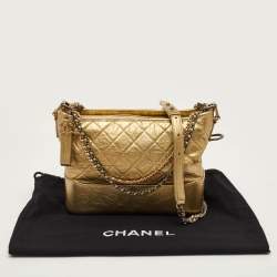 مملوكة مسبقًا Chanel Gabrielle Large Metallic Gold Quilted Leather Shoulder Bag