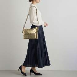 مملوكة مسبقًا Chanel Gabrielle Large Metallic Gold Quilted Leather Shoulder Bag