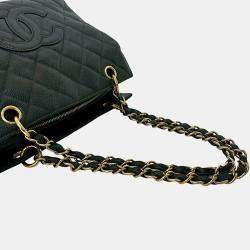 Pre Owned Chanel Black Petite Caviar Timeless Tote