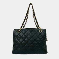 Pre Owned Chanel Black Petite Caviar Timeless Tote