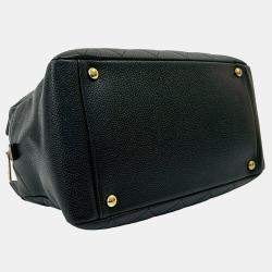 Pre Owned Chanel Black Petite Caviar Timeless Tote