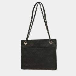 مملوكة مسبقًا Chanel Black Calfskin Wild Stitch Chain Tote Bag