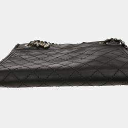 مملوكة مسبقًا Chanel Black Calfskin Wild Stitch Chain Tote Bag