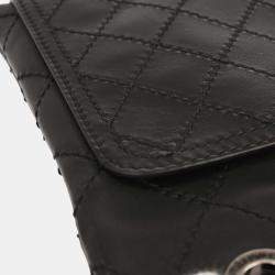 مملوكة مسبقًا Chanel Black Calfskin Wild Stitch Chain Tote Bag