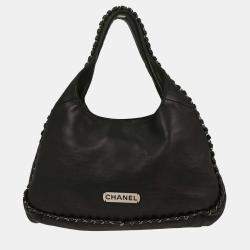 Pre Owned Chanel Black Lambskin Handbag