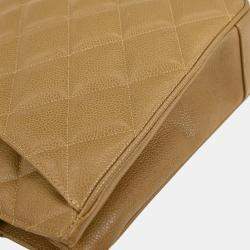 Pre Owned حقيبة شانيل يدوية جلد عجل بيج