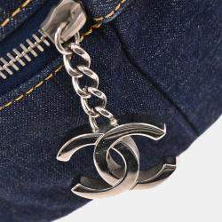 Pre Owned حقيبة شانيل بولينغ خط الفخامة دنيم كحلية