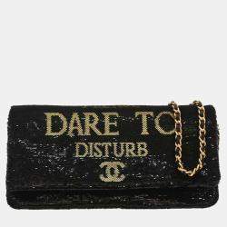 Pre Owned Chanel Black Sequins Dare To Disturb Shoulder Bag