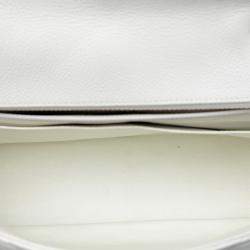 Pre Owned Chanel White Jumbo Classic Caviar Single Flap