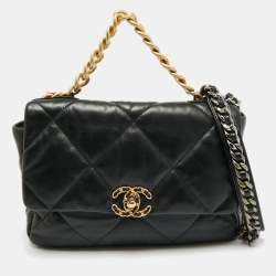 مملوكة مسبقًا Chanel 19 Large Black Quilted Leather Flap Bag