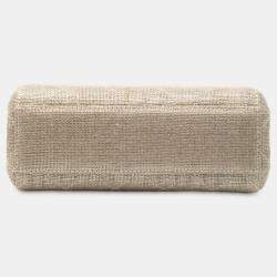 Pre Owned Chanel Brown Mini CC Stitched Linen Chain Tote