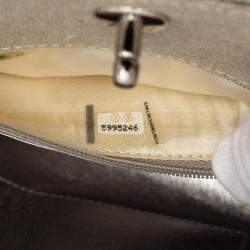 Pre Owned Chanel Brown Mini CC Stitched Linen Chain Tote