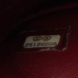 Pre Owned Chanel Classic Double Flap Medium Dark Red Quilted Caviar Leather Shoulder Bag