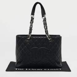 Pre Owned حقيبة شانيل جلد كافيار مبطن أزرق GST توت