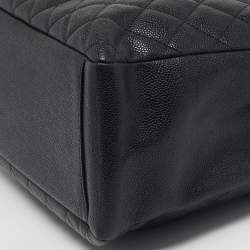 Pre Owned حقيبة شانيل جلد كافيار مبطن أزرق GST توت