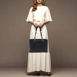 Pre Owned حقيبة شانيل جلد كافيار مبطن أزرق GST توت