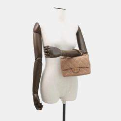 Pre Owned Chanel Matelasse Coco Mark Small Handbag In Shiny Lambskin